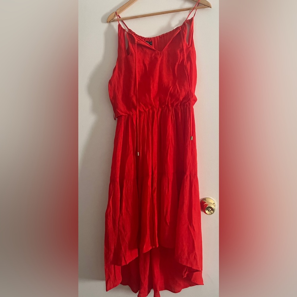 Signature by Sangria Vibrant Red High Low Dress